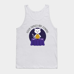 Good Things Are Coming: Magic Cat with a Crystal Ball Tank Top